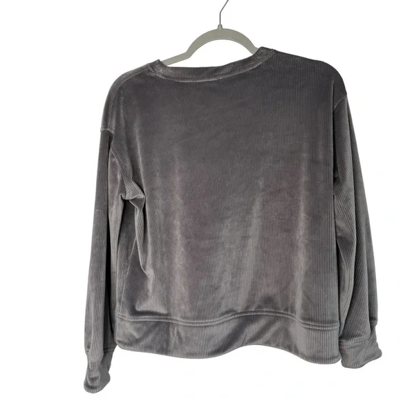 Lou & Grey Ribbed Dark Gray Sweater Top Size XS - Picture 6 of 8